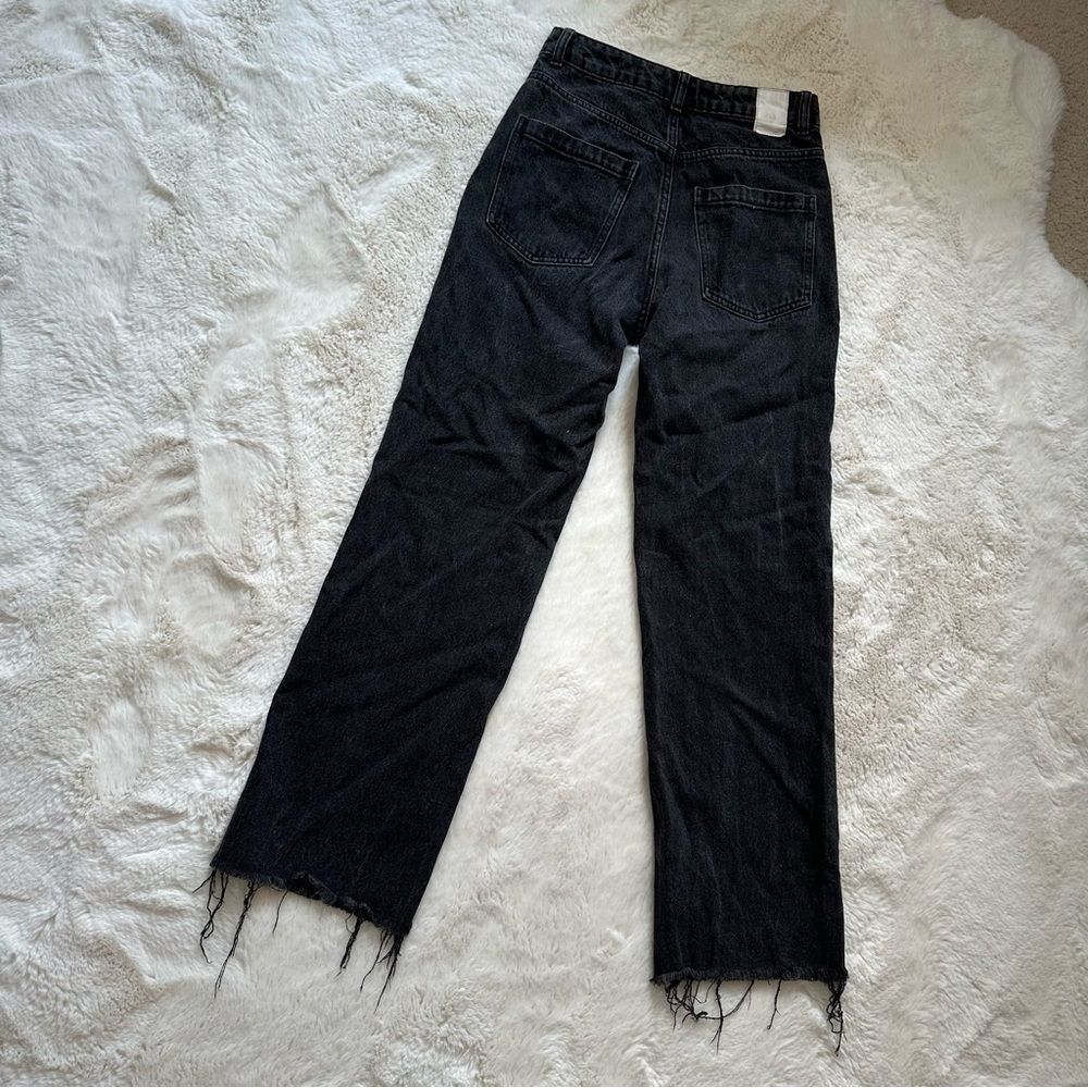 Zara black wide straight leg jeans